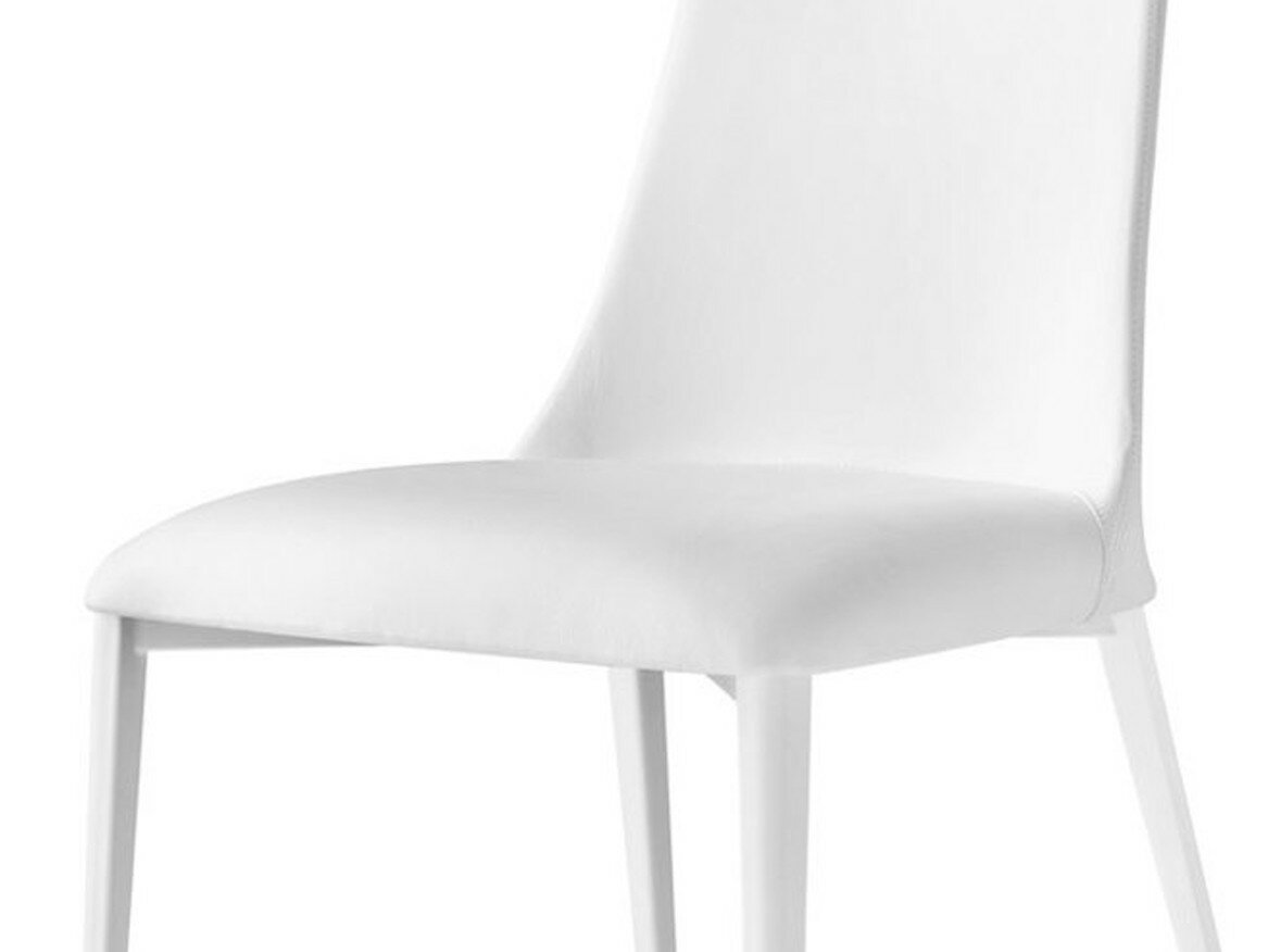 Krzesło Calligaris Etoile białe skórzane