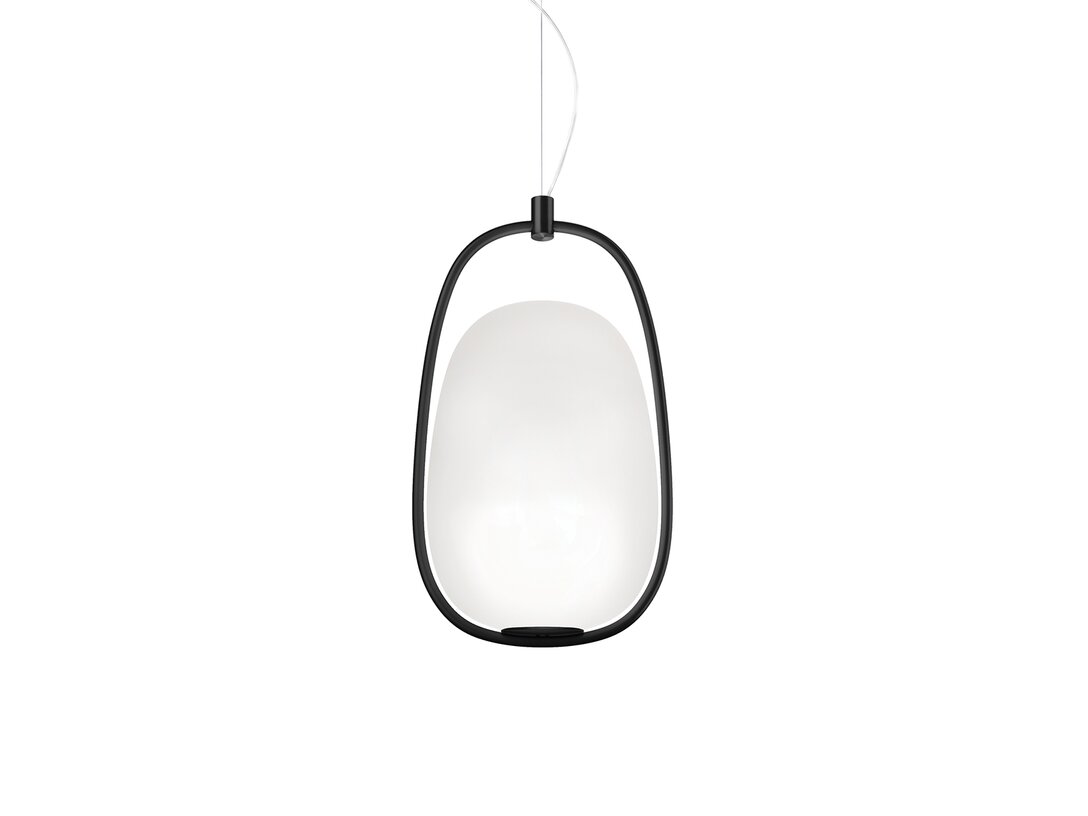 Lampa wisząca Kundalini Lannà E27, brak żarówek w komplecie, proponowane fluo 1x20W lub LED 1x10W, kolor biały, materiał szkło