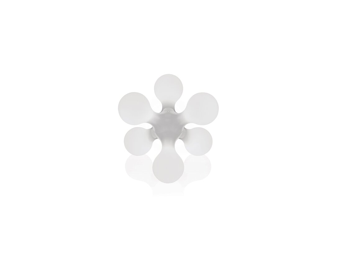 Lampa stołowa Kundalini Atomium E14x6, brak żarówek w komplecie, proponowane halogen 6x40W, fluo 6x12W lub LED 6x6W, kolor biały, materiał tworzywo sztuczne