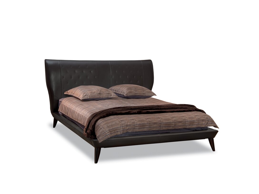 Łóżko KLER Turandot L103N 160x200 cm, kolor brązowy, materiał skóra Perfetta, stelaż nie, materac nie, funkcje: 