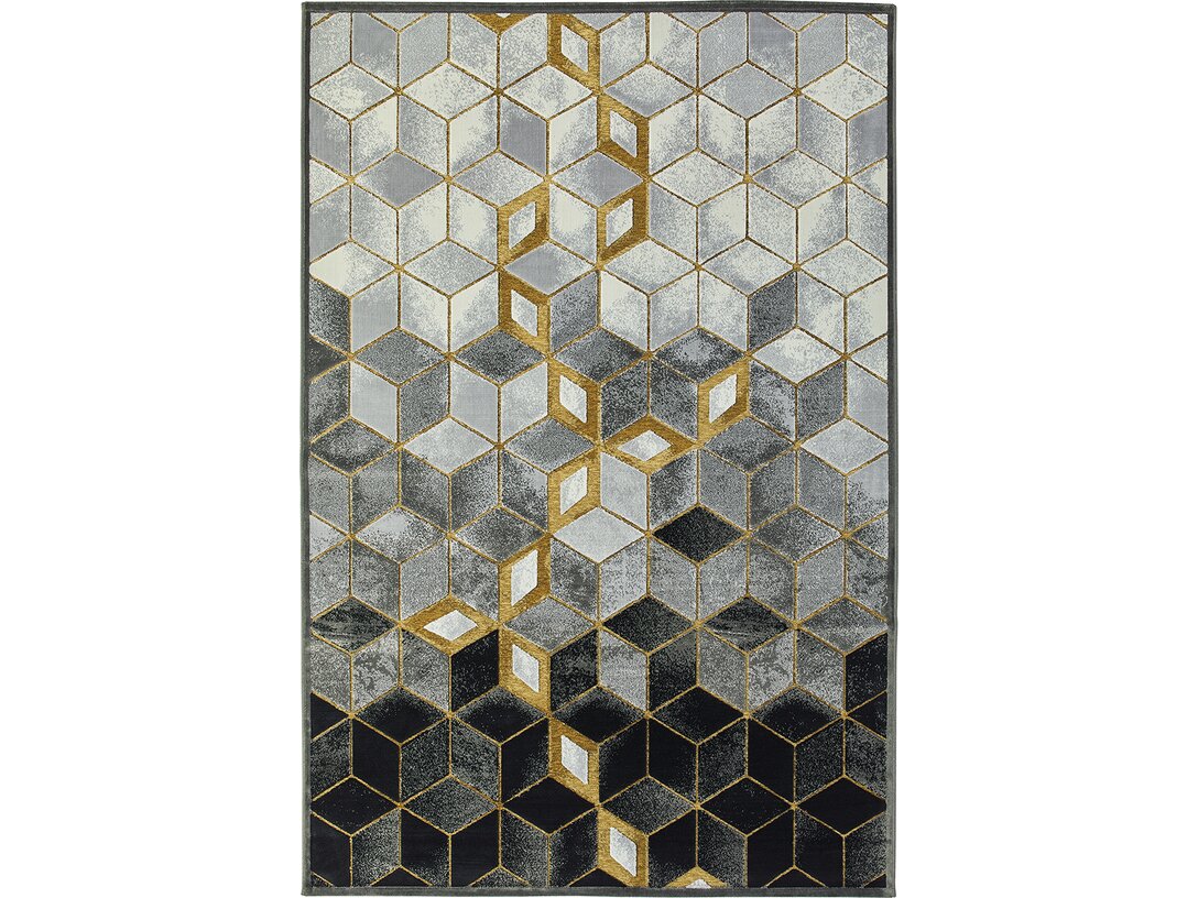 Dywan Kler Accessories Gabrielle prostokątny 160x235 cm, kolor szary, materiał wiskoza