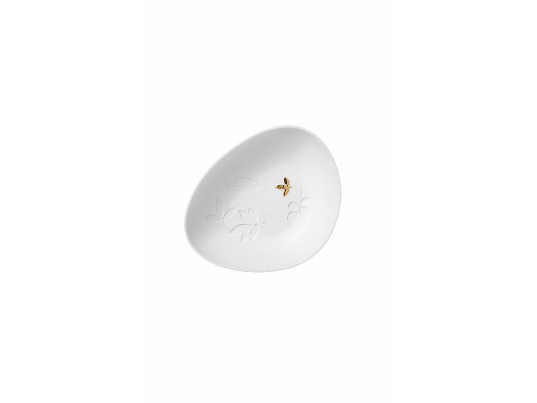 Miseczka Złoty listek Räder, kolor biały, materiał porcelana