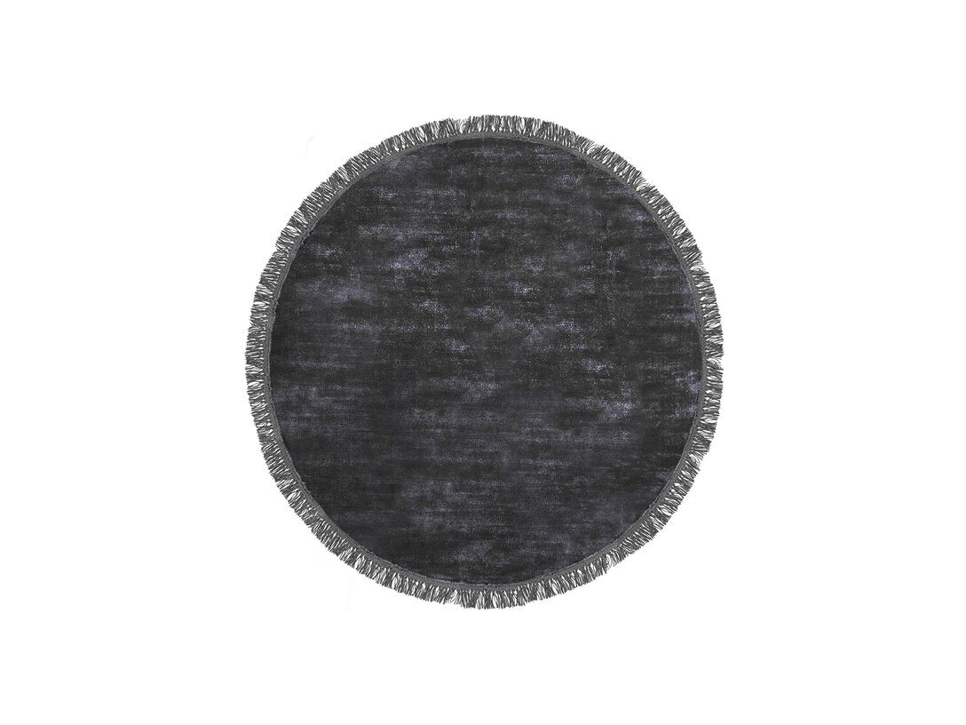 Dywan okrągły Kler Accessories Luna okrągły ⌀200 cm, kolor granatowy, materiał tworzywo sztuczne