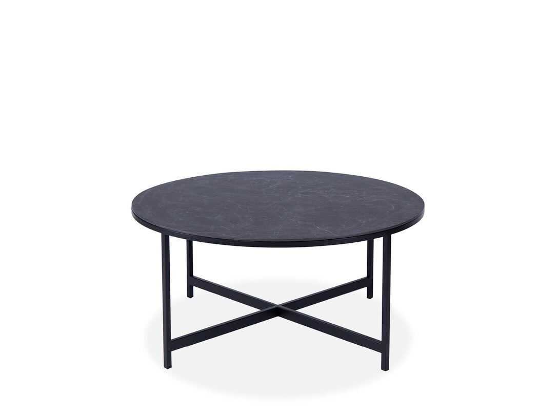 Stolik kawowy okrągły Tavolini Oxford  x , śr. 80 cm, kolor czarny, materiał spiek kwarcowy