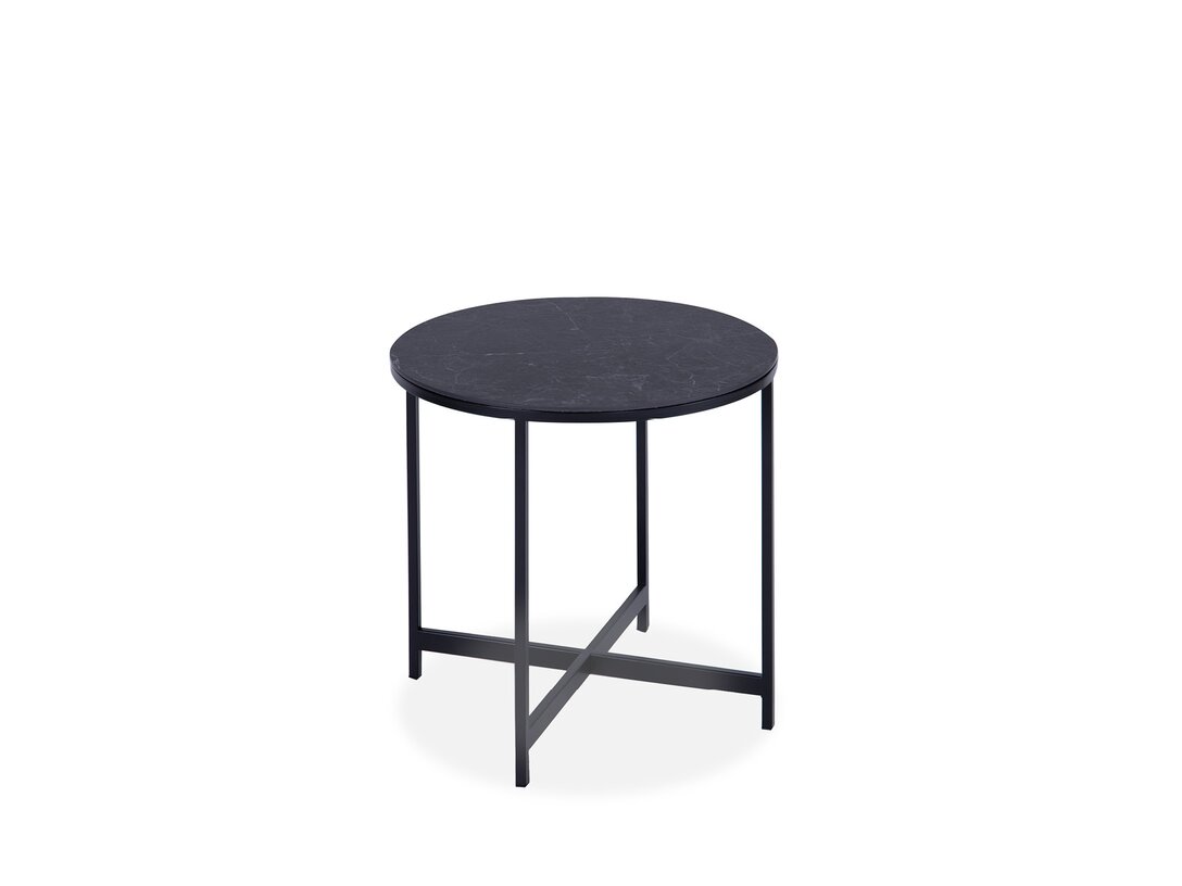 Stolik Tavolini Lincoln  x , śr. 55 cm, kolor czarny, materiał spiek kwarcowy
