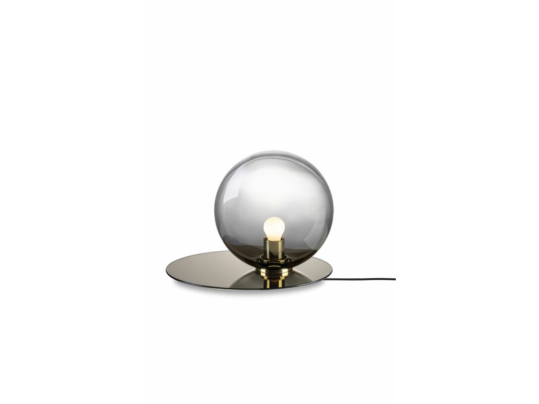 Lampa stołowa Bomma Umbra E27, LED, max. 13W, kolor szary, materiał szkło