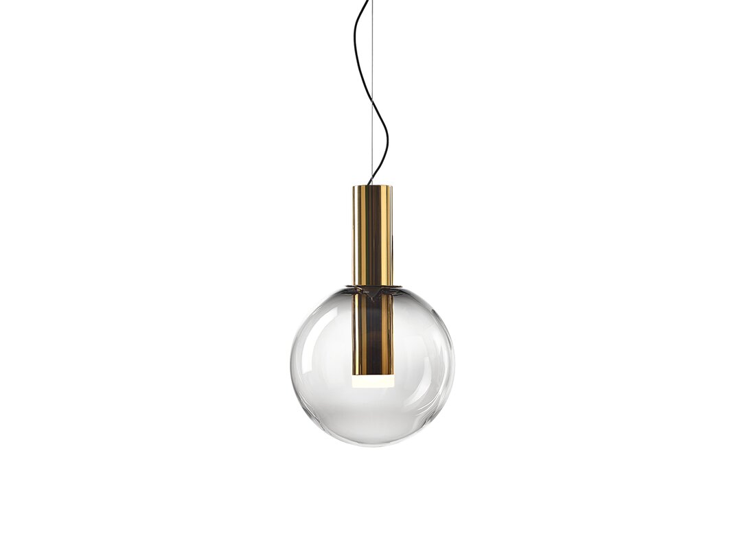 Lampa wisząca Bomma Phenomena E27, LED, max. 13W, kolor szary, materiał szkło