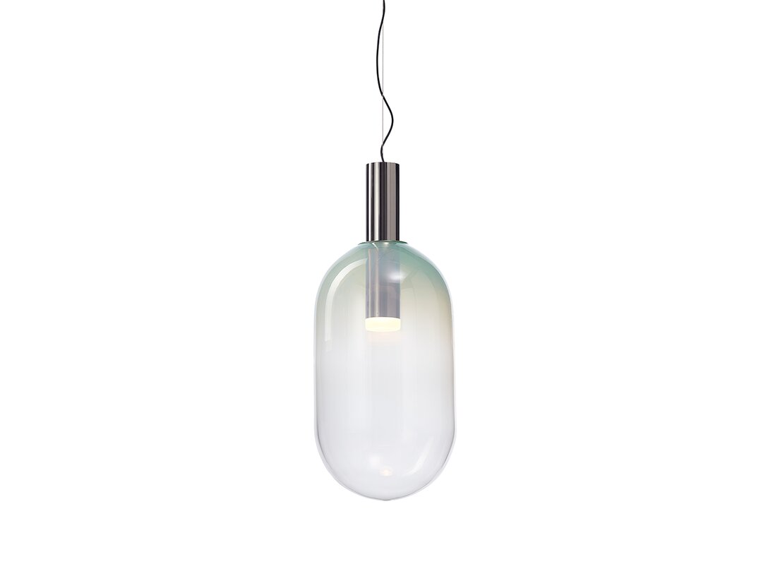 Lampa wisząca Bomma Phenomena E27, LED, max. 13W, kolor zielony, materiał szkło