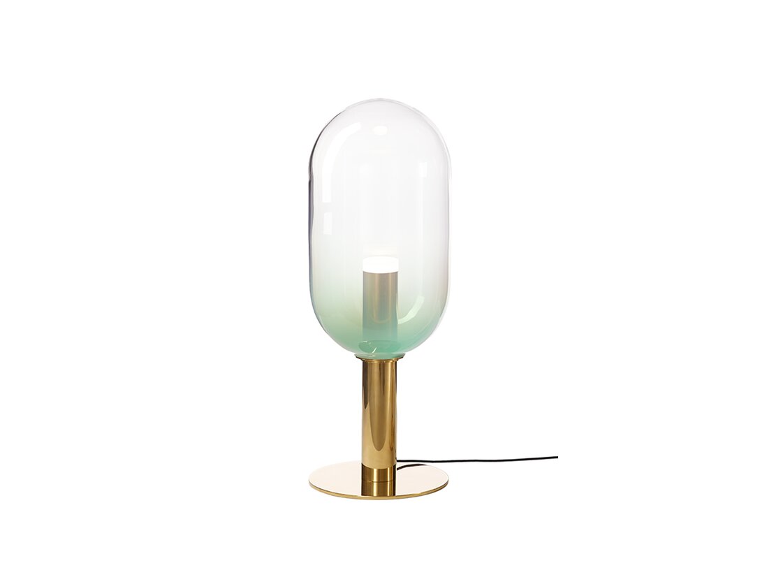 Lampa podłogowa Bomma Phenomena E27, LED, max. 13W, kolor zielony, materiał szkło