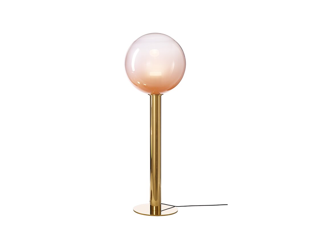 Lampa podłogowa Bomma Phenomena E27, LED, max. 13W, kolor różowy, materiał szkło