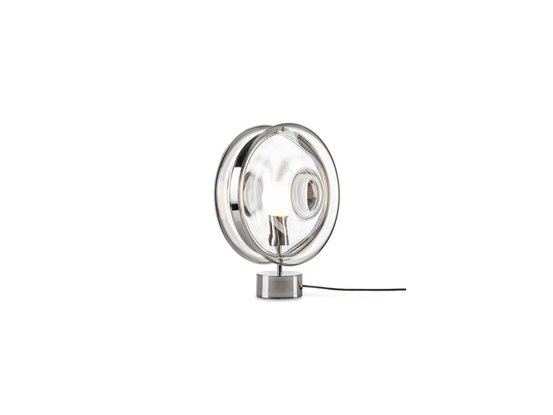 Lampa stołowa Bomma Orbital E27, LED, max. 13W, kolor transparentny, materiał szkło