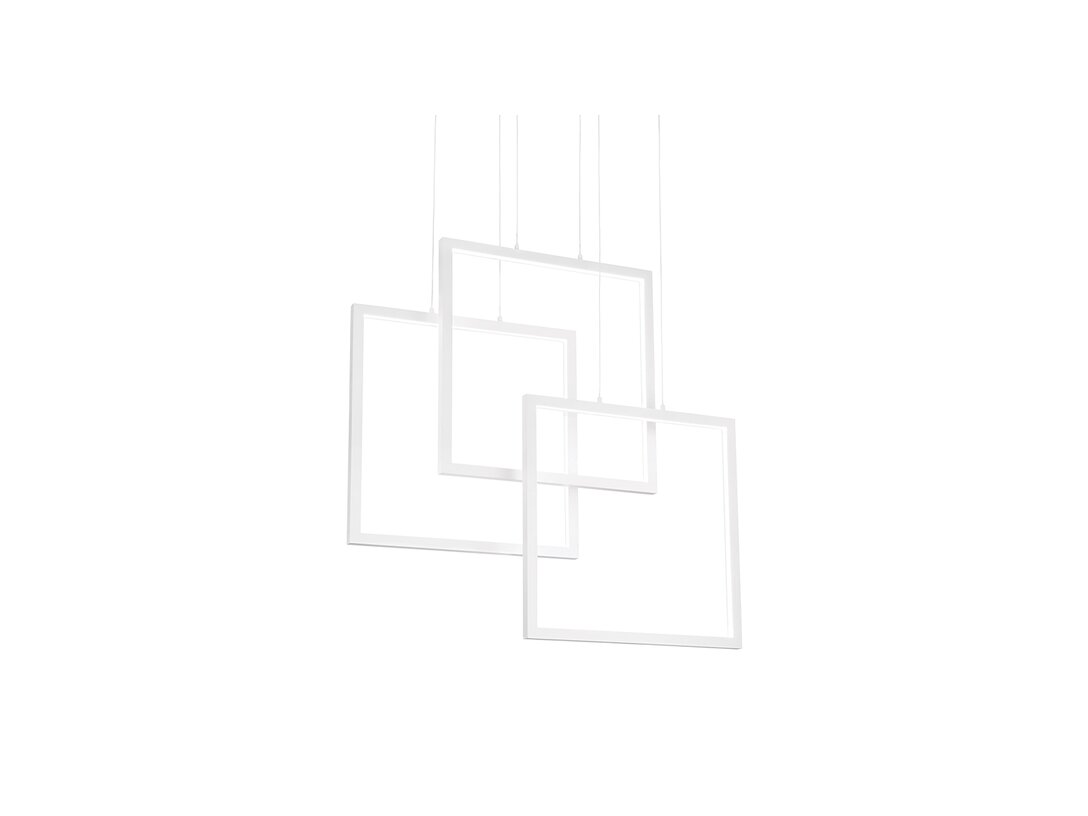 Lampa wisząca Ideal-Lux Frame LED 80W 8600 lm, kolor biały, materiał metal