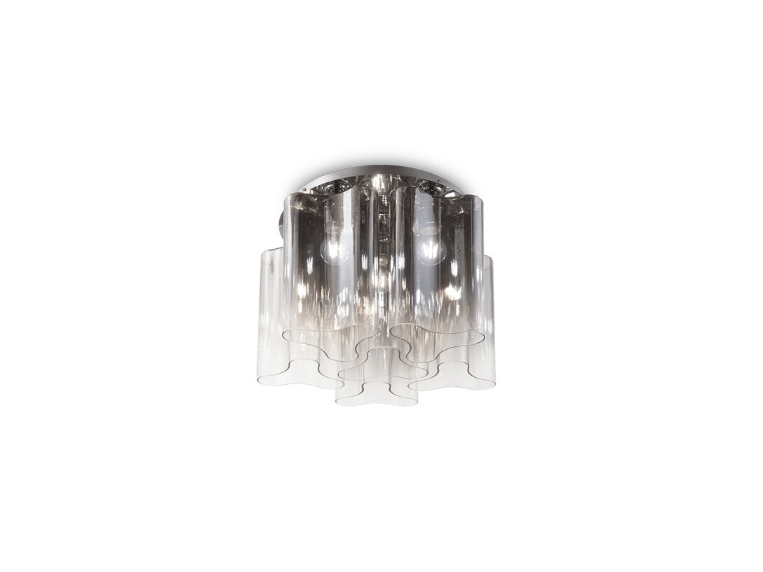 Plafon Ideal-Lux Compo E27 max. 6x60W (brak żarówek w komplecie), kolor szary, materiał szkło