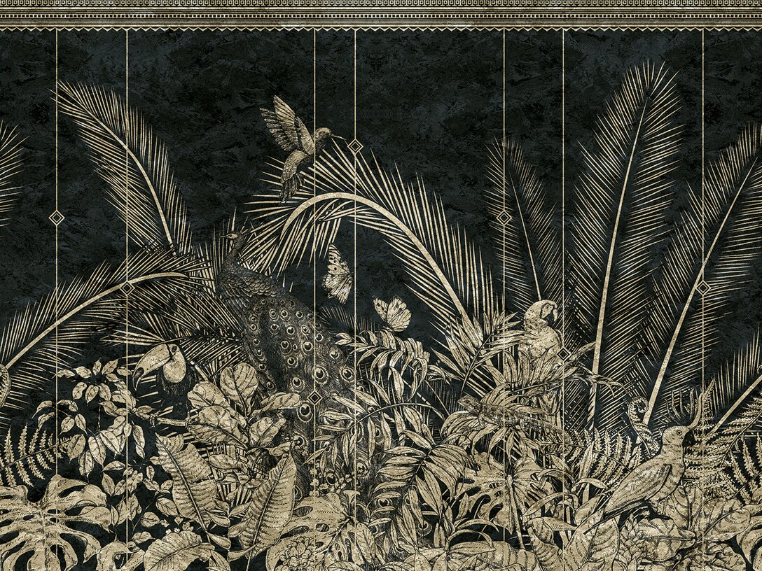 Tapeta Inkiostro Bianco Tampura, materiał Gold Leaf