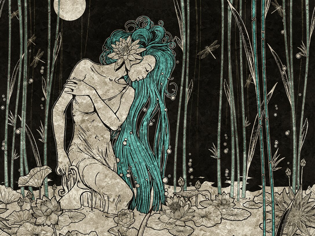 Tapeta Inkiostro Bianco Bluemoon, materiał Gold Leaf