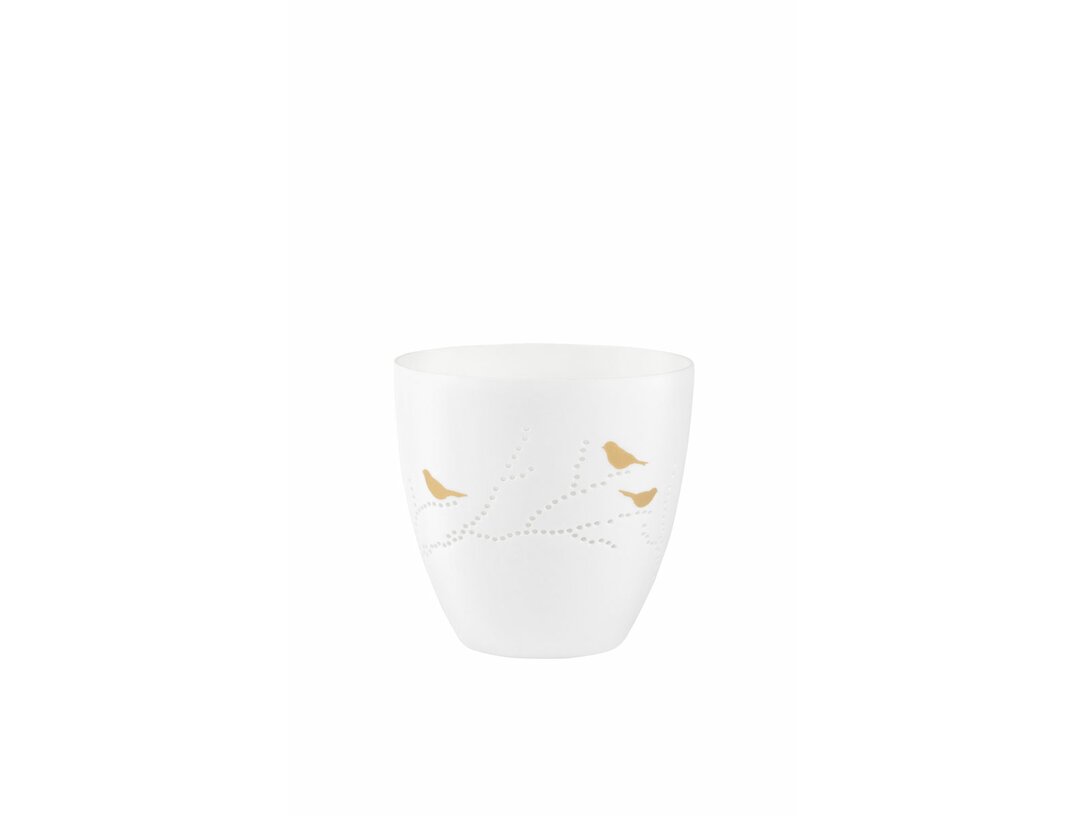 Świecznik na tealight Ptaki Räder, kolor biały, materiał porcelana