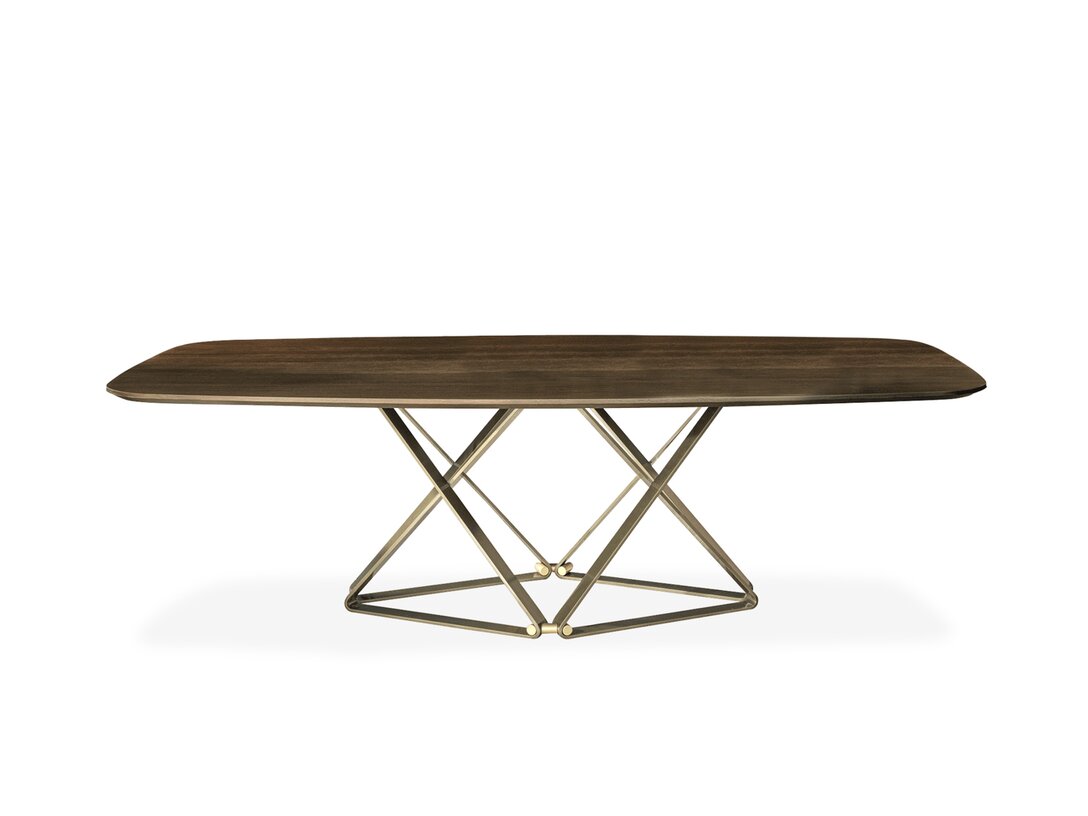 Stół Bontempi Delta 250 cm x 120 cm, śr. , kolor brązowy, materiał fornir naturalny, rozkładanie nie