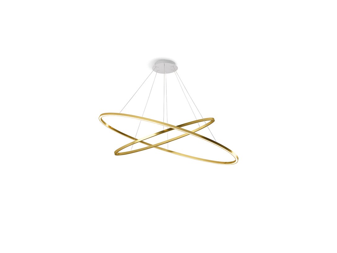 Lampa Nemo sufitowa Ellisse Double LED, max.90W, kolor złoty, materiał aluminium