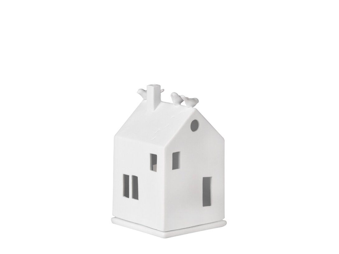 Lampion Domek - ptaki Räder, kolor biały, materiał porcelana