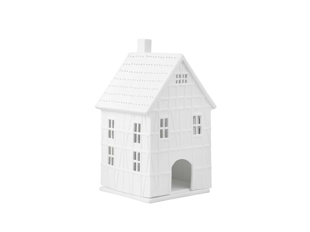 Lampion Domek - pruski domek Räder, kolor biały, materiał porcelana