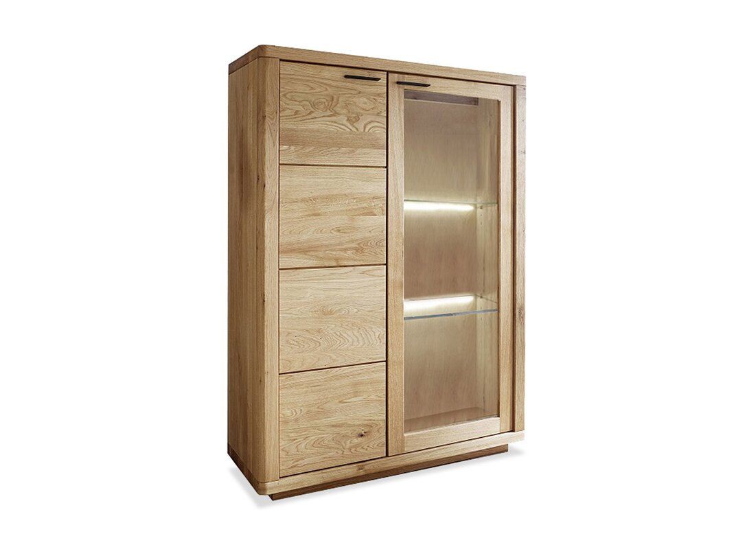 Skříňka vysoká KLER Boxholm, barva hnědá, materiál  - dřevo
