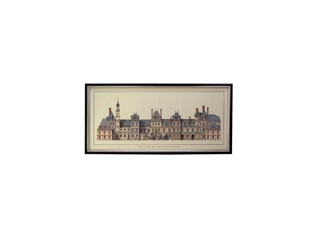 Obraz Chateau de Fontainebleau Kler Accessories 105,5x50,5 cm, materiał drewno