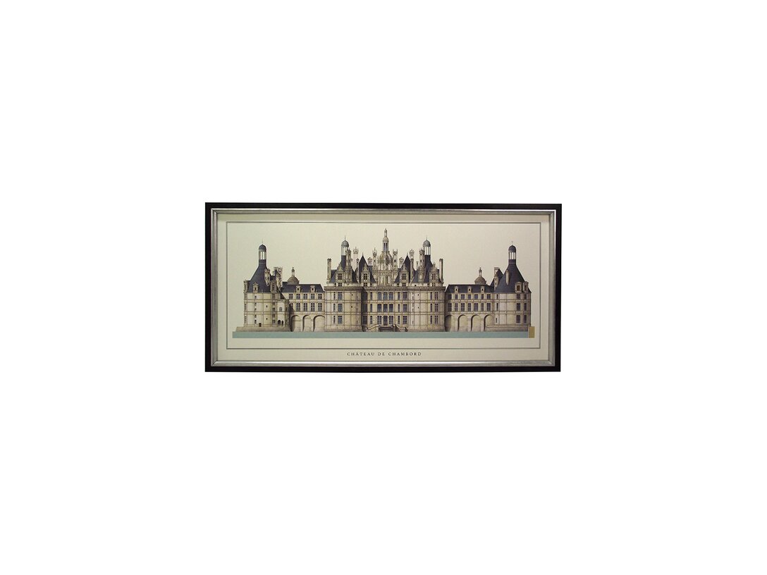 Obraz Chateau de Chambord Kler Accessories 105,5x50,5 cm, materiał drewno