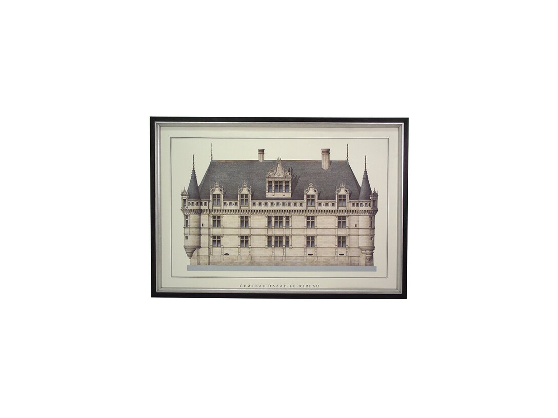 Obraz Chateau d'Azay-le-Rideau Kler Accessories 89x62,5 cm, materiał drewno