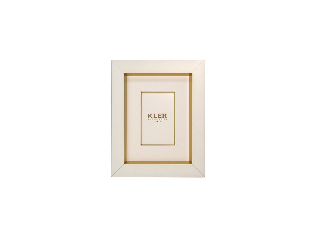 Fotorámeček Kler Accessories Biancoro 10x15 cm, barva bílá, materiál dřevo