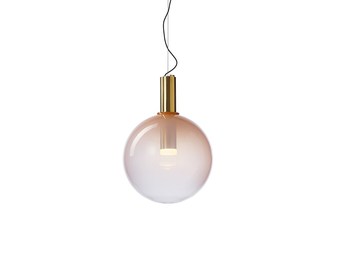 Lampa wisząca Bomma Phenomena E27, LED, max. 13W, kolor różowy, materiał szkło