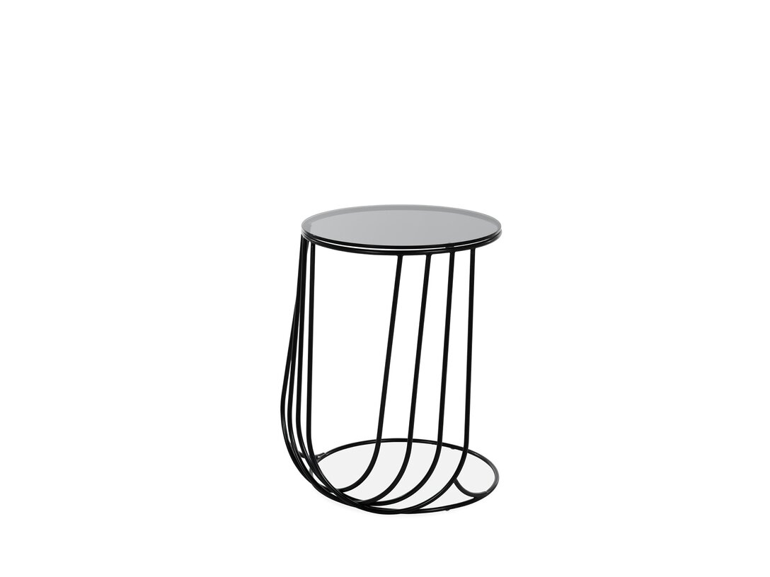Stolik pomocniczy KLER Molto  x , śr. 45 cm, kolor czarny, materiał szkło