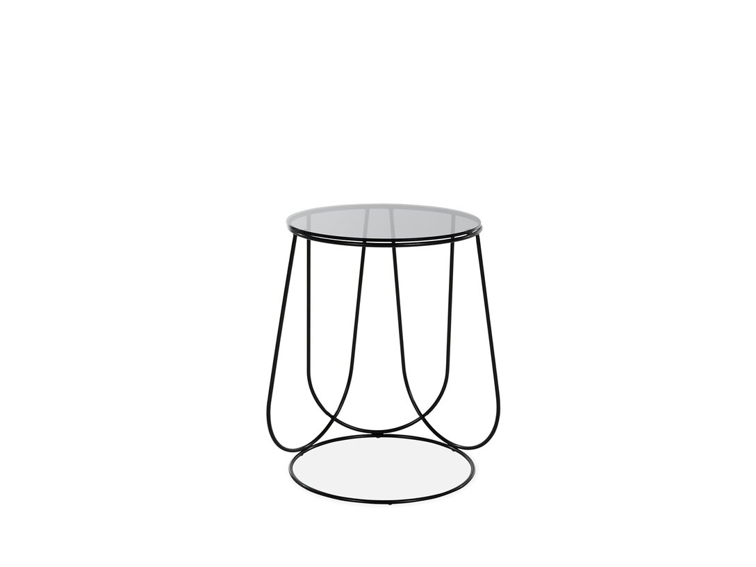 Stolek odkládací KLER Molto  x , prům. 45 cm, barva černá, materiál sklo