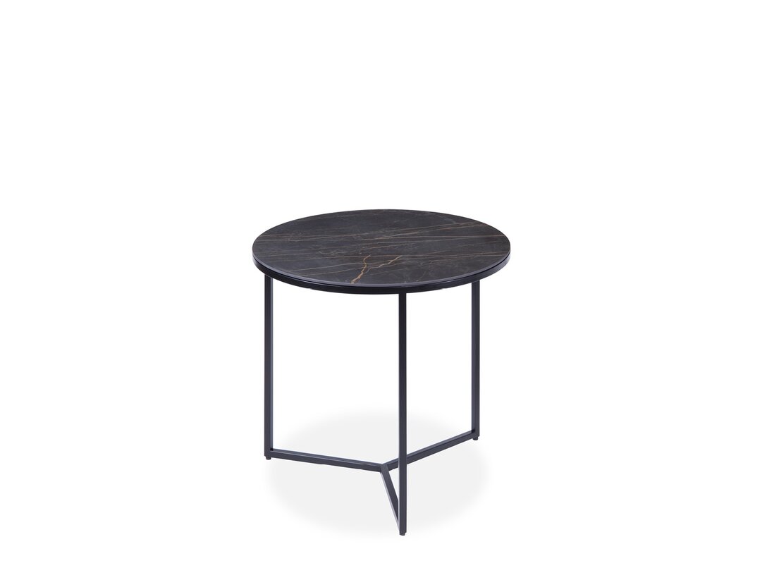 Stolik pomocniczy Tavolini Cloe  x , śr. 55 cm, kolor czarny, materiał spiek kwarcowy