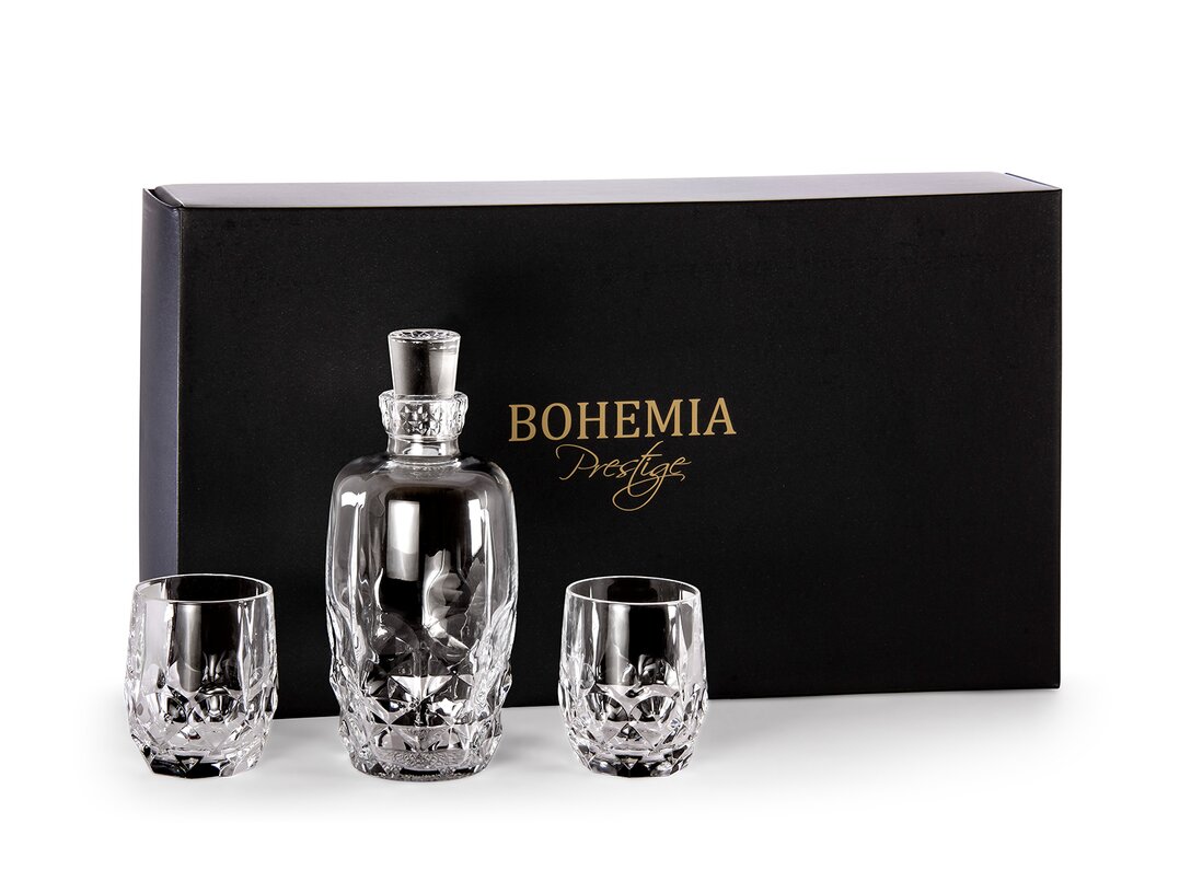 Zestaw do whisky Bohemia Roma karafka: 1070 ml. szklanka: 350 ml, materiał szkło kryształowe, kolor transparentny