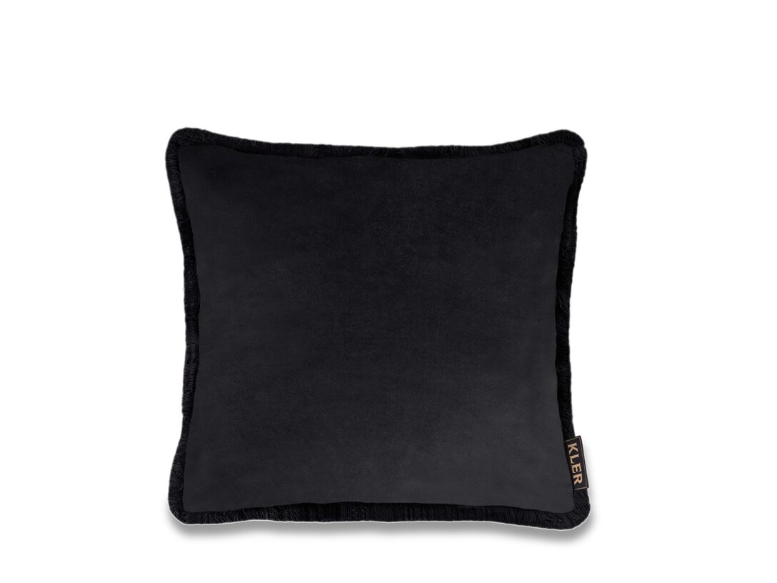 Poduszka dekoracyjna Kler Accessories Turyn 50x50 cm, kolor czarny, materiał tkanina