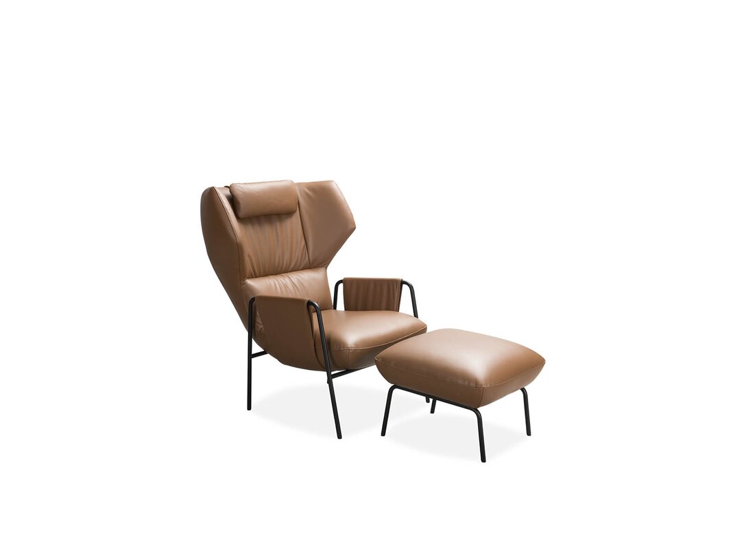 Fotel KLER Staccato W198, kolor brązowy, materiał skóra Elegante, funkcje: 