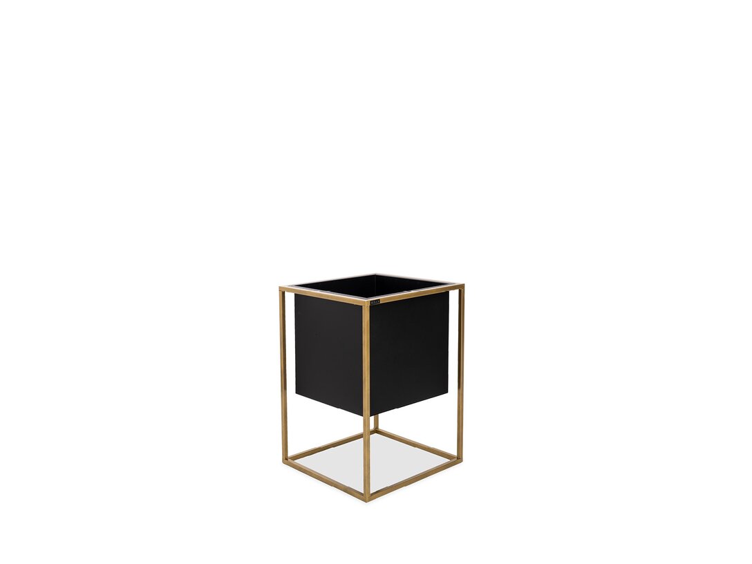 Květináč Kler Accessories Quadro indoor, barva černá, materiál ocel