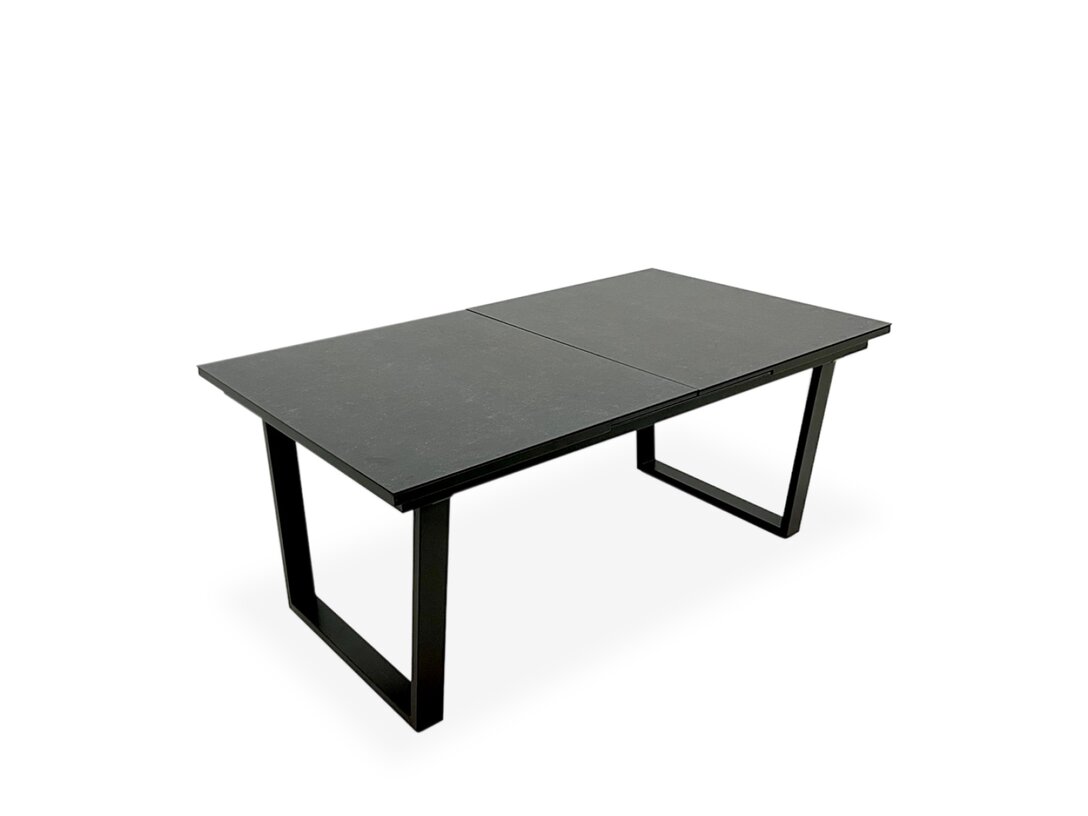 Stůl Doppler Livorno 180/240 cm x 100 cm, prům. , barva antracitová, materiál sklo, rozkládání ano