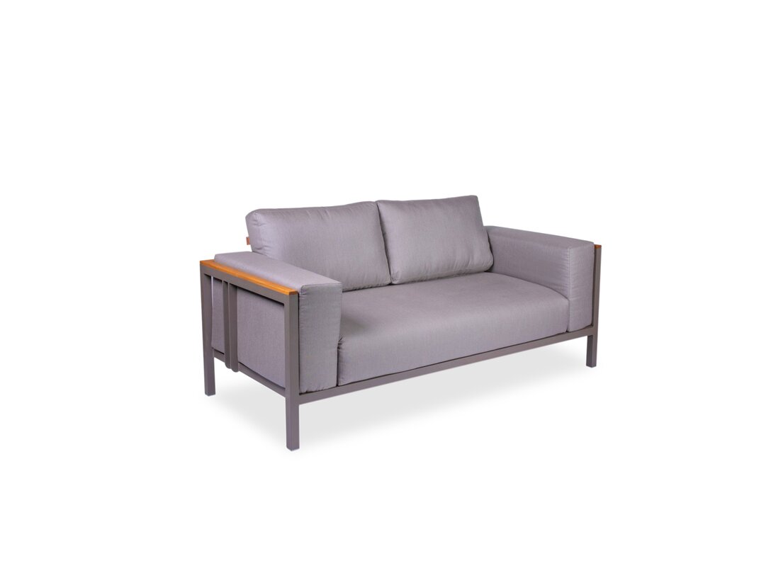 Sofa dwuosobowa Rondo Loving Nature! Rodos, kolor szary, materiał tkanina outdoor