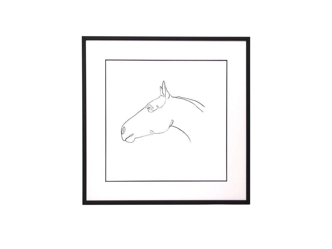 Obraz Kler Accessories Kontur Głowy Konia 62x62 cm, materiał drewno