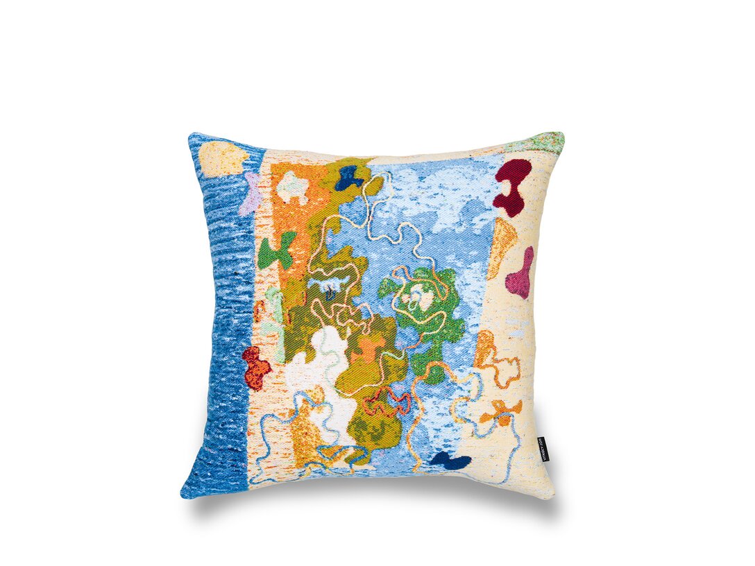 Poduszka dekoracyjna Kler Accessories Powidok Kobieta w oknie 50x50 cm, kolor multikolor, materiał bawełna