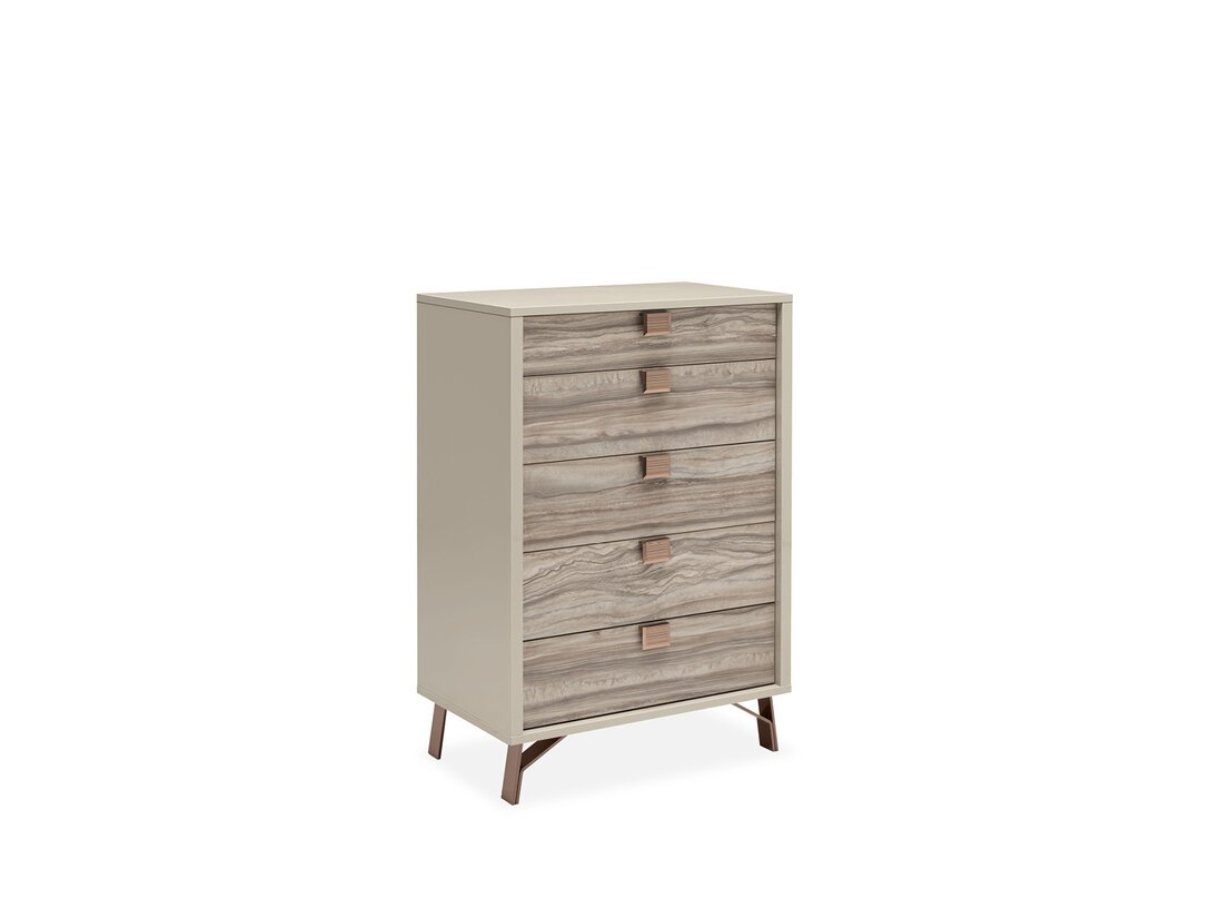 Komoda wysoka Alf Italia Jupiter, kolor beżowy, materiał okleina laminowana - okleina laminowana