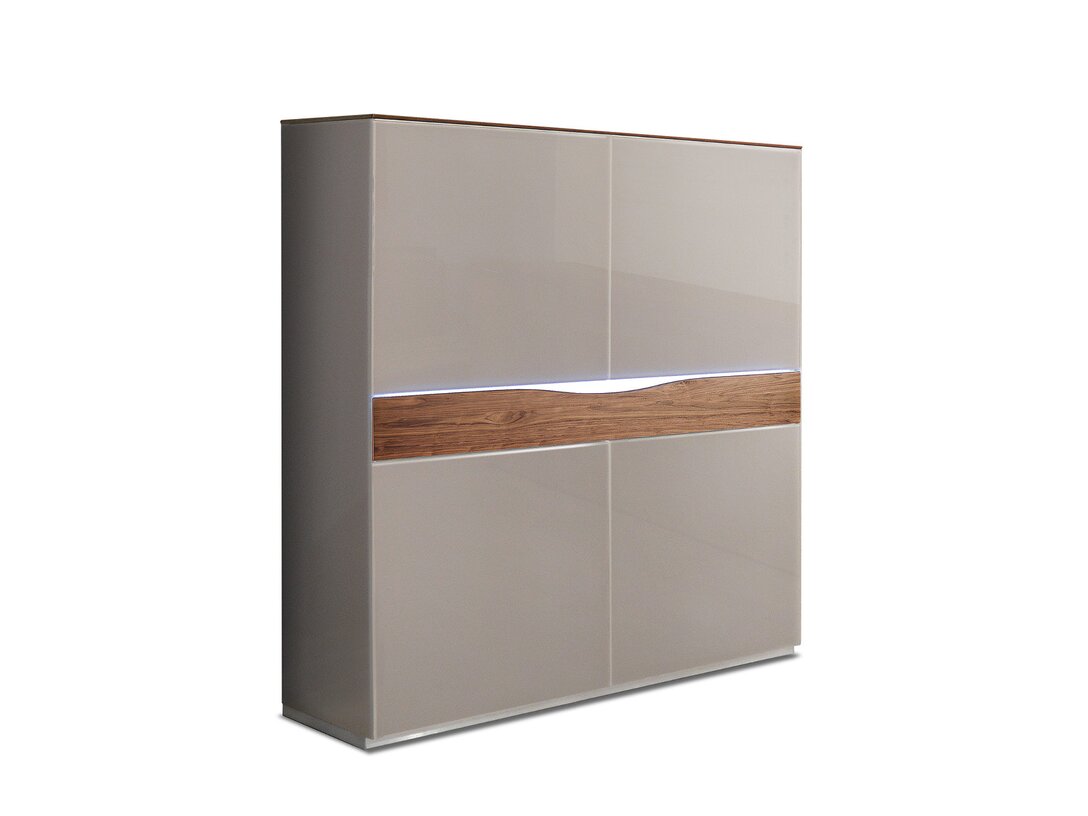 Skříňka Munari Modena, barva šedá, materiál sklo - sklo