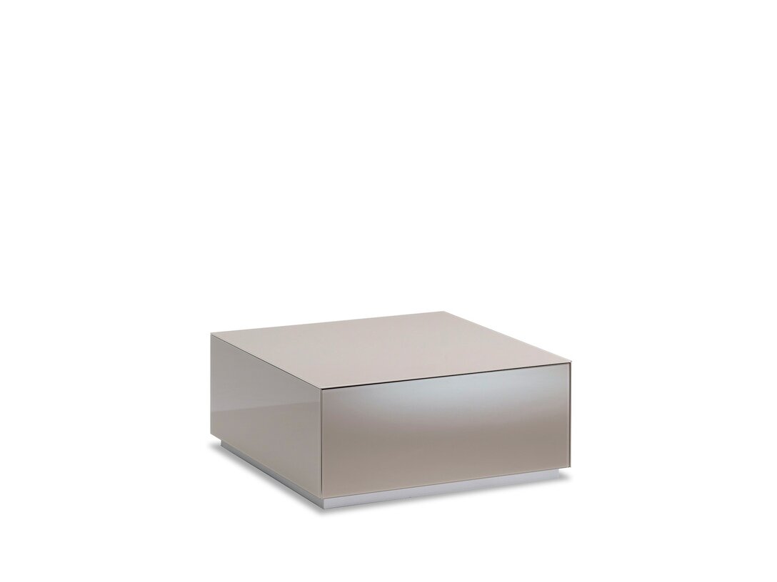 Stolek konferenční Munari Modena 75 cm x 75 cm, prům. , barva šedá, materiál sklo