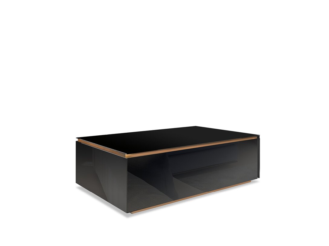 Stolek konferenční Munari Moma 122 cm x 75 cm, prům. , barva černá, materiál sklo