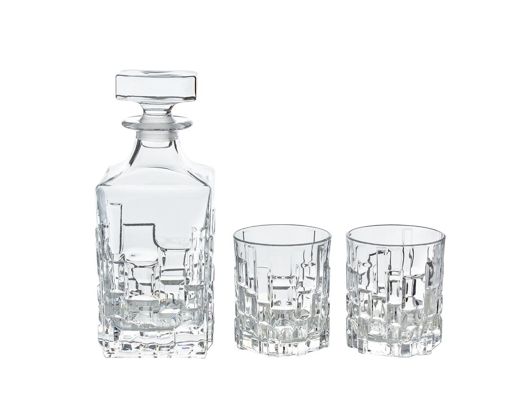 Zestaw do whisky RCR Etna karafka: 750 ml, szklanka: 330 ml, materiał szkło kryształowe, kolor transparentny