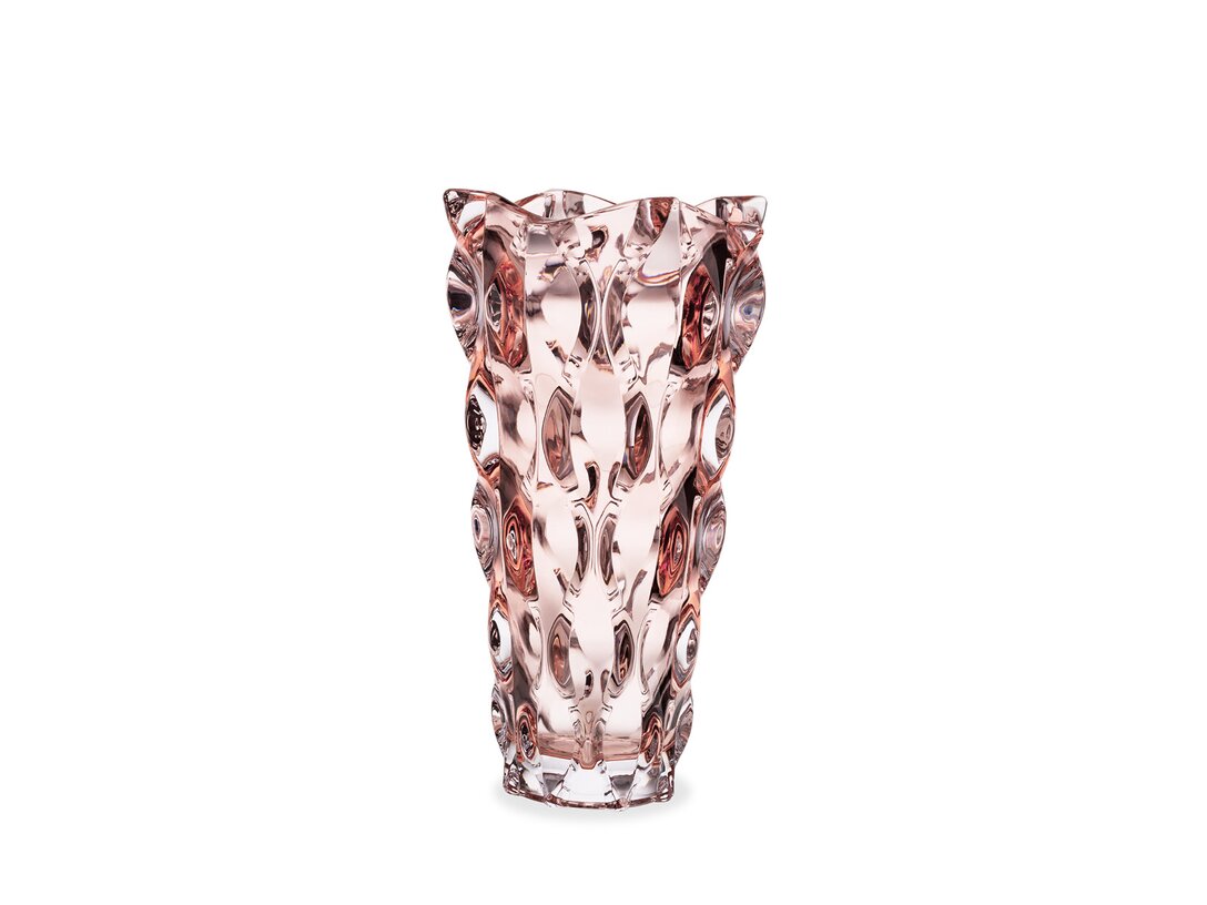 Wazon Bohemia Sicilia rosa 30,5 cm, kolor różowy, materiał szkło kryształowe