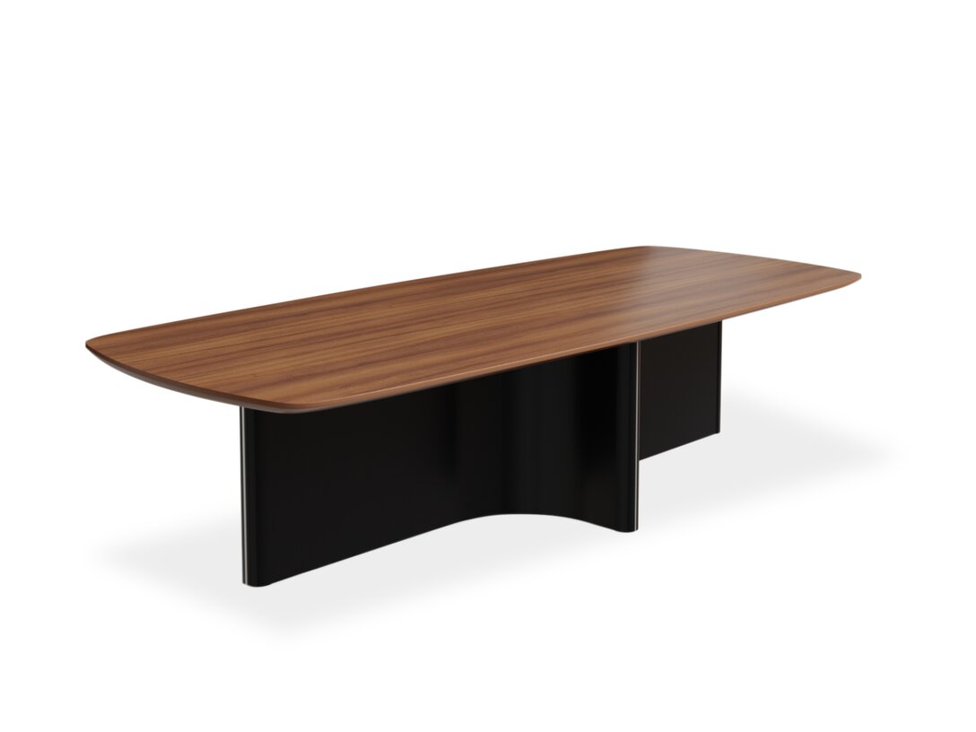 Stůl Kler Radius 240 cm x 100 cm, prům. , barva hnědá, materiál přírodní dýha, rozkládání ne