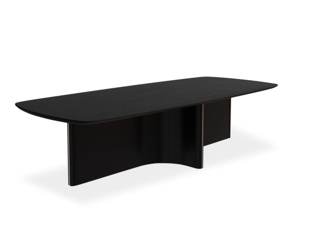 Stůl Kler Radius 240 cm x 100 cm, prům. , barva černá, materiál přírodní dýha, rozkládání ne
