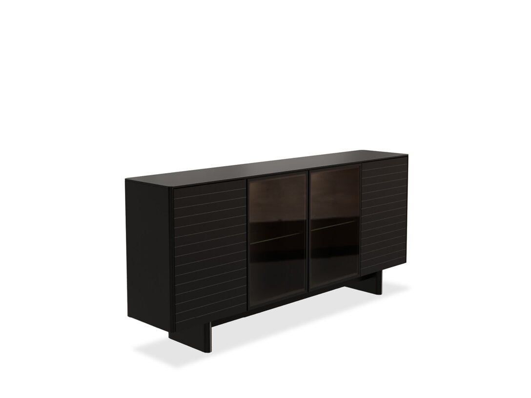 Komoda Kler Radius, kolor czarny, materiał płyta MDF - płyta MDF